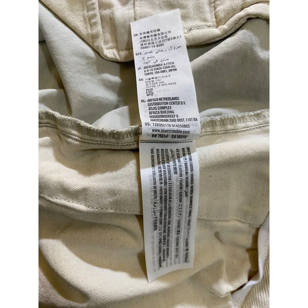 Tan Abercrombie & Fitch Stretch Chino Shorts Medallion Print (Mens 36